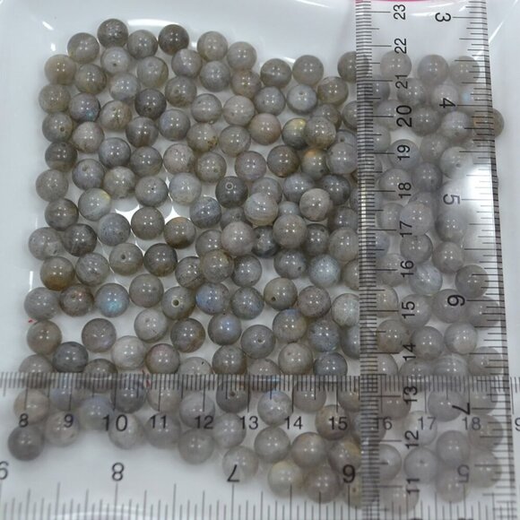 49 Pcs Natural Labradorite 8mm Loose Round Beads – Approximate 0.8mm Hole - Picture 2 of 2